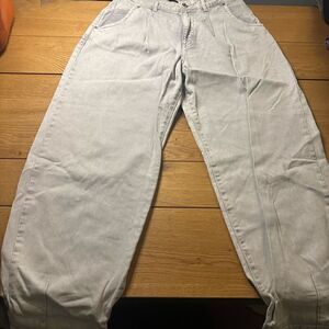 Zara jeans mom high rise oversized acid wash  gray 6